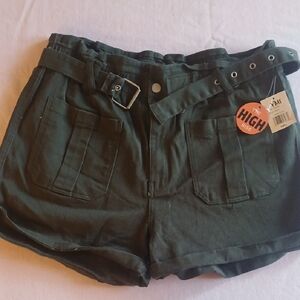 YMI High Waist Belted Black Shorts